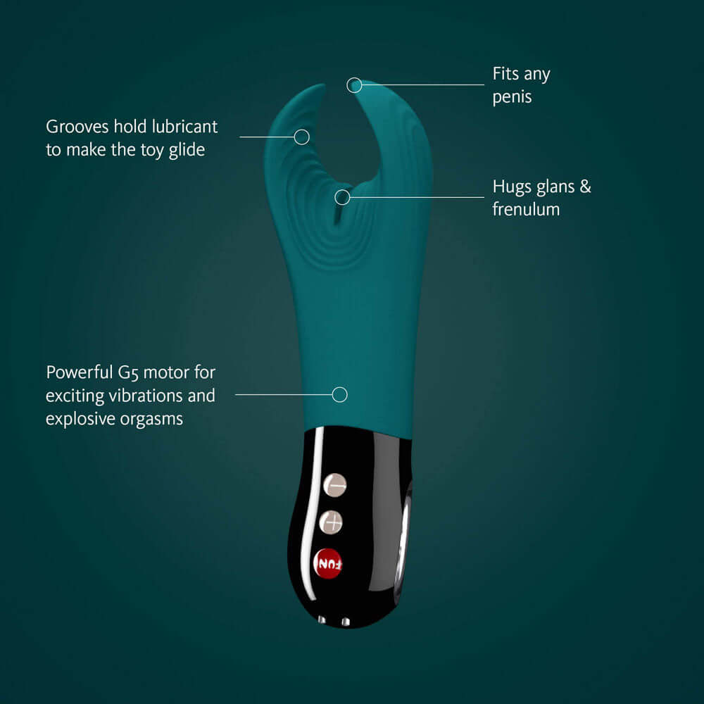 Fun Factory MANTA deep sea blue-black - Deep Sea Blue 18 cm USB Rechargeable Mens & Couples Vibrator